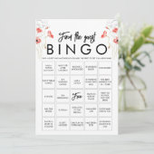 Aanpasbare Elegante Wilde Bloem Bingo Game Kaart (Staand voorkant)