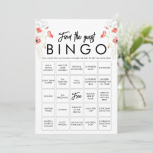 Aanpasbare Elegante Wilde Bloemen Bingo Spelkaart Kaart