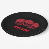 Aanpasbare enge Halloween Skull papier borden Papieren Bordje (Gekanteld)