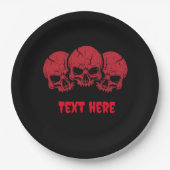 Aanpasbare enge Halloween Skull papier borden Papieren Bordje (Voorkant)