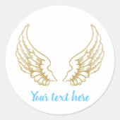 AANPASBARE ENGELENVLEUGELS RONDE STICKER (Voorkant)