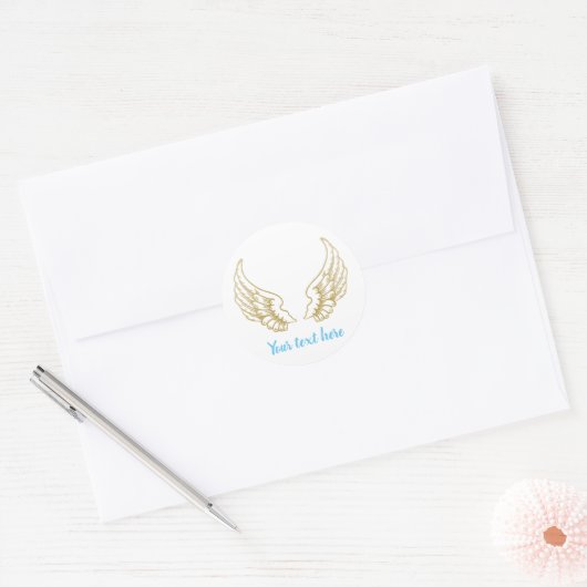 AANPASBARE ENGELENVLEUGELS RONDE STICKER (Envelop)