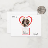 Aanpasbare Engelse Springer Spaniel Valentijn Notitiekaartje (Voorkant / Achterkant in situ)