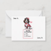 Aanpasbare Engelse Springer Spaniel Valentijn Notitiekaartje (Voorkant)