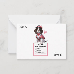 Aanpasbare Engelse Springer Spaniel Valentijn Notitiekaartje