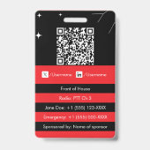 Aanpasbare evenement badge ID (Achterkant)