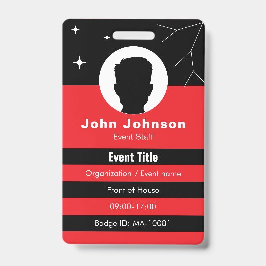 Aanpasbare evenement badge ID (Voorzijde)