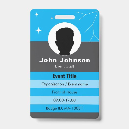 Aanpasbare evenementbadge-ID Badge (Voorzijde)