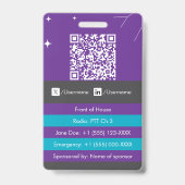Aanpasbare evenementbadge-ID Badge (Achterkant)