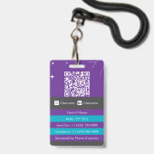 Aanpasbare evenementbadge-ID Badge (Achterkant met lanyard)