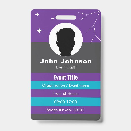 Aanpasbare evenementbadge-ID Badge (Voorzijde)
