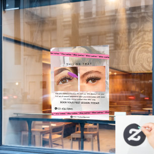 Aanpasbare Eyelash Extensions Beauty Studio Promo Raamsticker