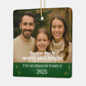 Aanpasbare familiefoto keramisch ornament (Links)