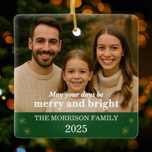 Aanpasbare familiefoto keramisch ornament