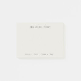 Aanpasbare familienaam personalisatie | Beige Post-it® Notes