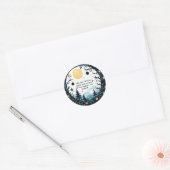 Aanpasbare Fantasievolle Kerstwensen Ronde Sticker (Envelop)