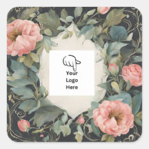 Aanpasbare Fantastische Bloem Logo Stickers