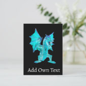Aanpasbare Fantasy Aqua Draak Briefkaart (Staand voorkant)