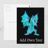 Aanpasbare Fantasy Aqua Draak Briefkaart (Voorkant / Achterkant)