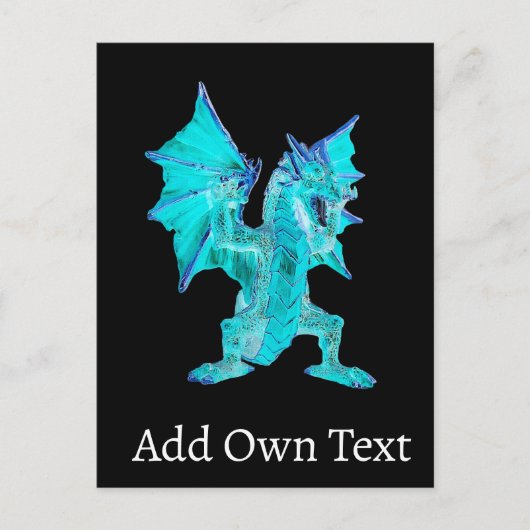 Aanpasbare Fantasy Aqua Draak Briefkaart (Voorkant)