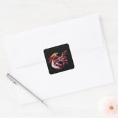 Aanpasbare Fantasy Robijn Rood Draak Vierkante Sticker (Envelop)