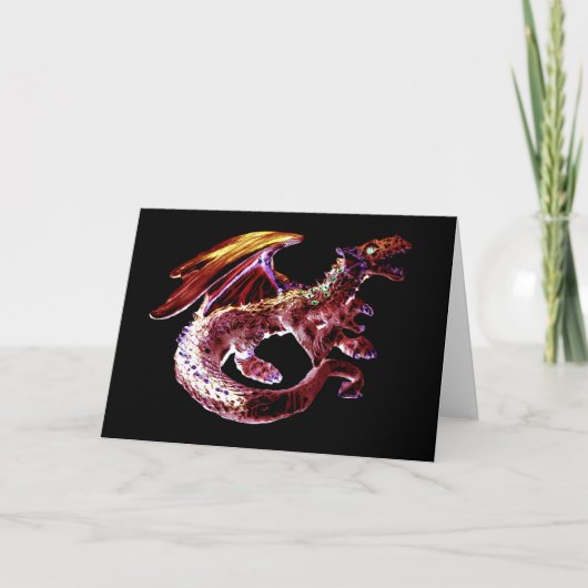 Aanpasbare Fantasy Robijnrode Draak Wenskaart Kaart (Voorkant)