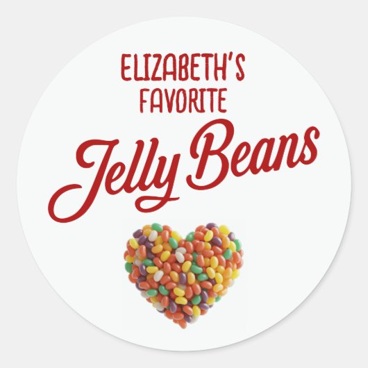 Aanpasbare Favoriete Jelly Beans Ronde Sticker (Voorkant)