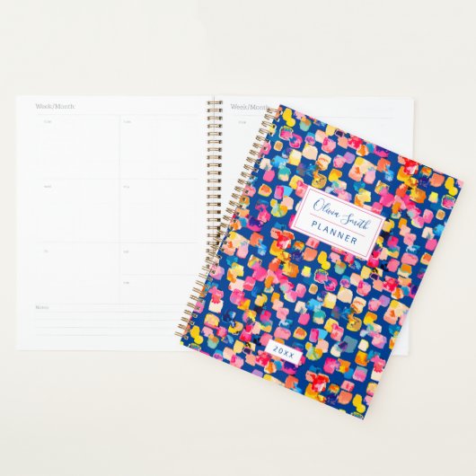 Aanpasbare Fel Abstract Geschilderd 2023 Planner (Display)