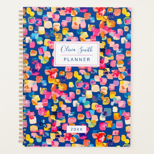 Aanpasbare Fel Abstract Geschilderd 2023 Planner (Voorkant)