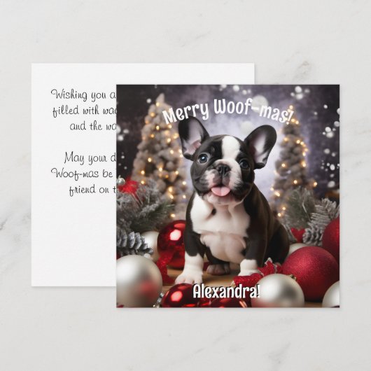 Aanpasbare Festive Frenchie Harmonie (Voorkant / Achterkant)