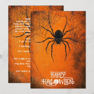 Aanpasbare fijne Halloween spinnenweb kaart