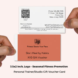 Aanpasbare Fitness Beginner Promo Gift Voucher Kaa Visitekaartje