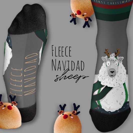 Aanpasbare “Fleece Navidad” Schaap Grappig Leuk Gr Sokken