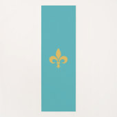 Aanpasbare Fleur de Lis op Teal Turquoise Yogamat (Voorkant)
