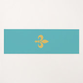 Aanpasbare Fleur de Lis op Teal Turquoise Yogamat (Voorkant (horizontaal))