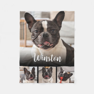 Aanpasbare foto-collage van huisdier met hondennaa fleece deken