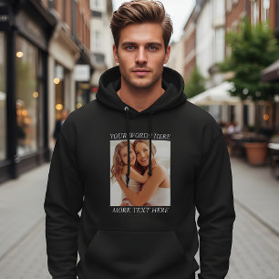 Aanpasbare foto- en tekst hoodie, jouw ontwerp hie hoodie