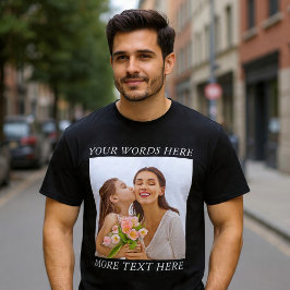 Aanpasbare foto- en tekst-T-shirt — uw ontwerp hie T-shirt