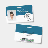 Aanpasbare foto ID-badge – Bewerkbare naam, Badge (Voor- en achterkant)