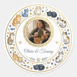 Aanpasbare foto kattenrasstickers ronde sticker