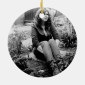 Aanpasbare FOTO Monogram Cadeaus Modern Keramisch Ornament (Achterkant)