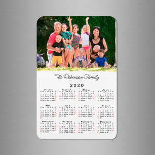Aanpasbare foto naam 2026 kalender magneet