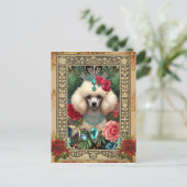 Aanpasbare Fotokaart - Witte Poodle Briefkaart (Staand voorkant)
