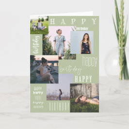 Aanpasbare fotosjabloon verjaardagskaart aankondiging