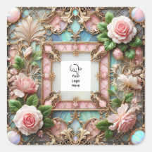 Aanpasbare Frame Rozen Verpakkingsstickers
