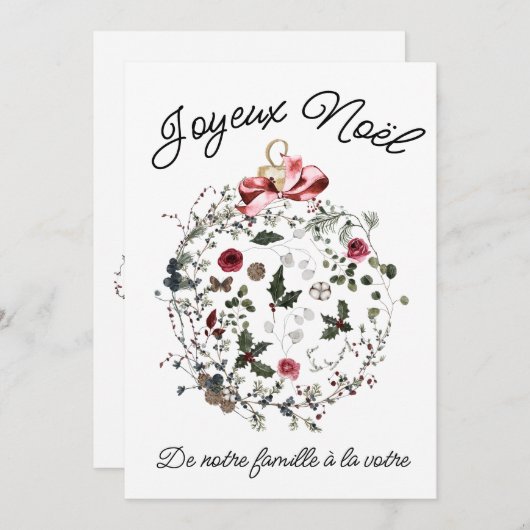 Aanpasbare Franse kerstkaart (Voorkant / Achterkant)