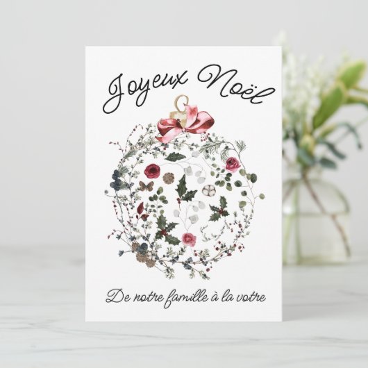 Aanpasbare Franse kerstkaart (Staand voorkant)