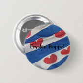 aanpasbare Fryslan Friesland Flag Button (Voorkant /achterkant)