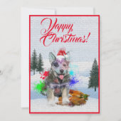 Aanpasbare Funny Blue Heeler Dog Yappy Xmas Kaart (Voorkant)