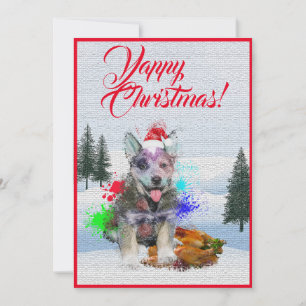 Aanpasbare Funny Blue Heeler Dog Yappy Xmas Kaart